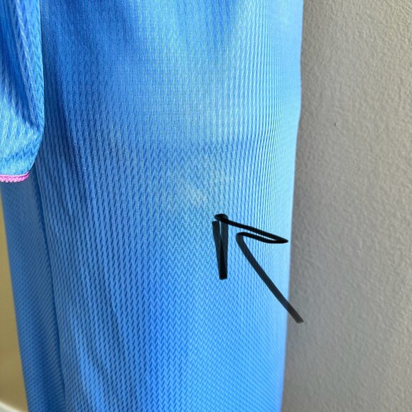 Vanity Fair Vintage 80s Blue Maxi Long Button NightGown - Picture 5 of 7